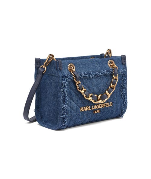 Karl Lagerfeld Paris Savoie Crossbody In Washed Denim