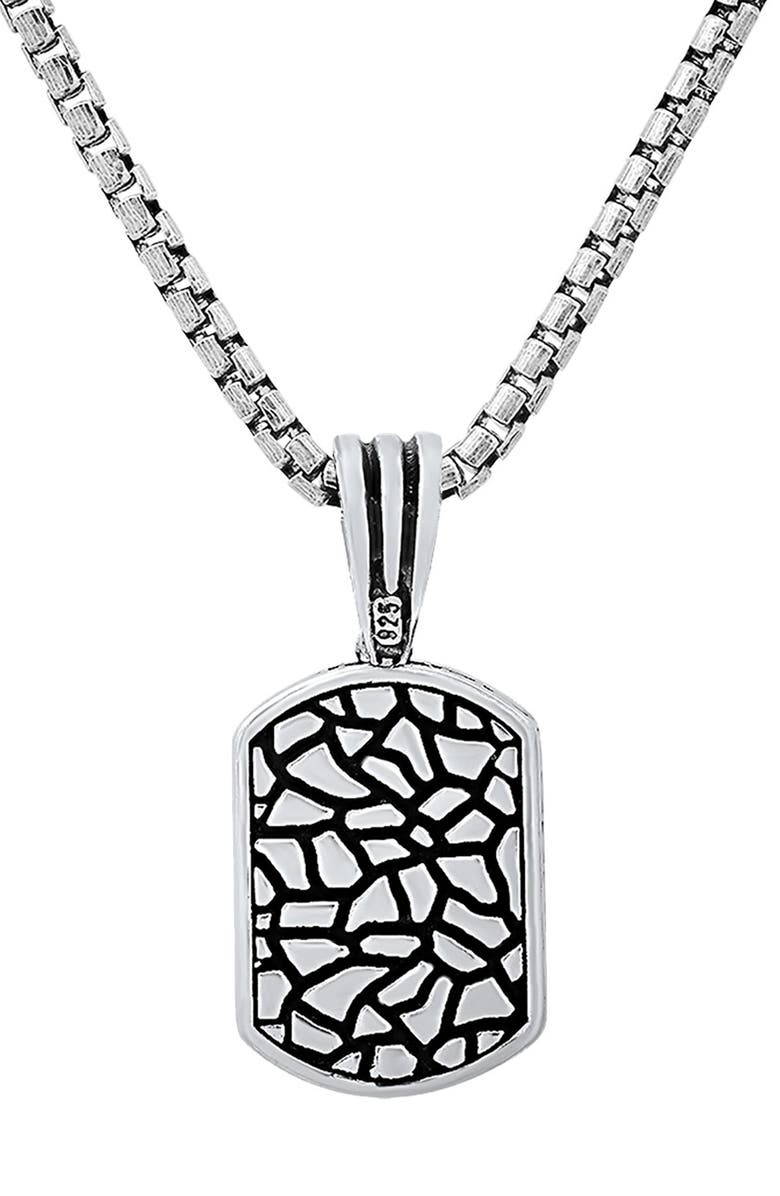 HMY JEWELRY Men's Sterling Silver Pendant Necklace, Alternate, color, Silver/ Black