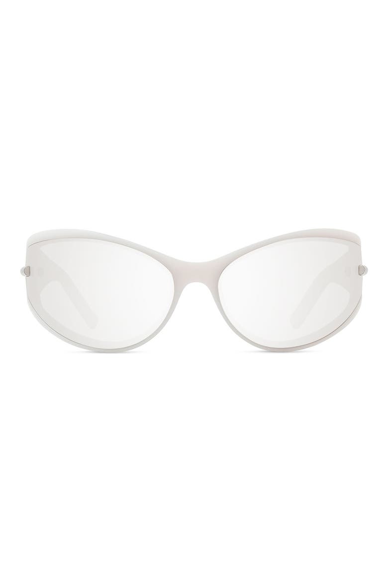 75mm Oversize Oval Sunglasses, Main, color, WHITE/ OTHER / SMOKE MIRROR