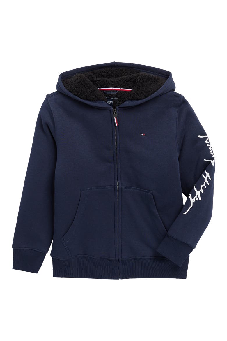 Kids' Signature Full Zip Hoodie, Main, color, NAVY BLAZER