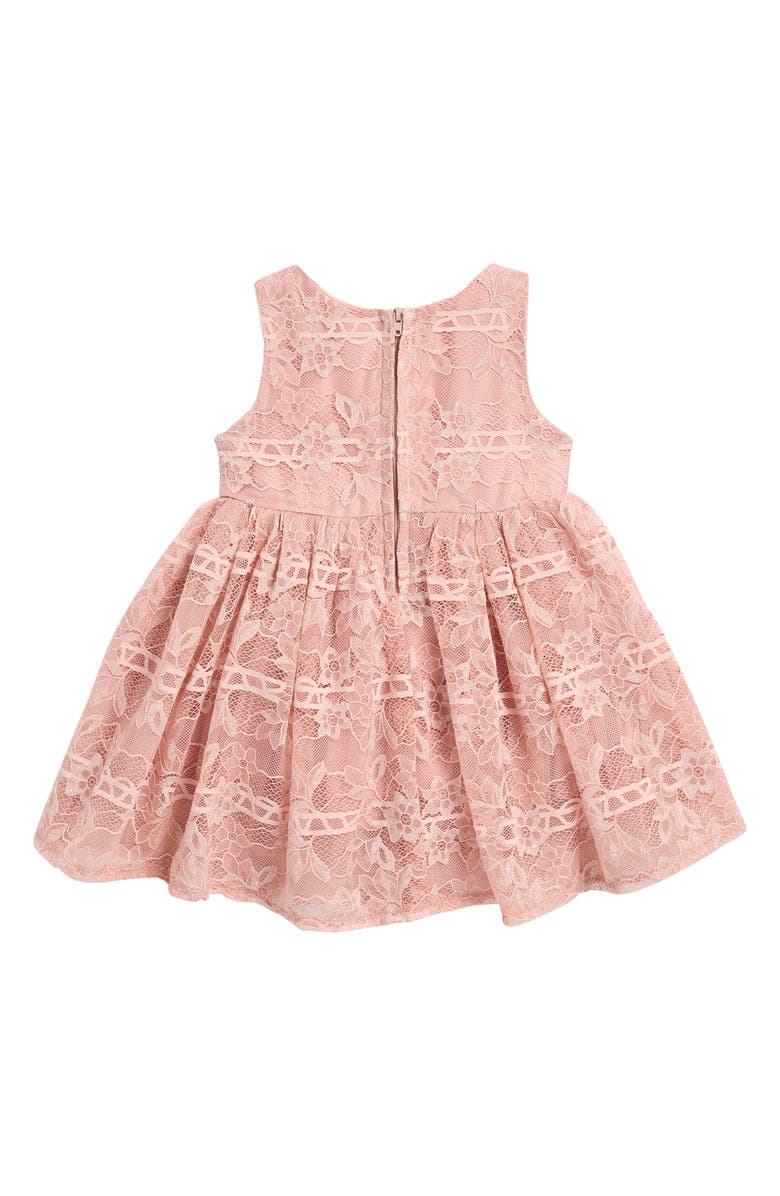 Popatu Kids' Metallic Lace Overlay Dress, Alternate, color, Peach