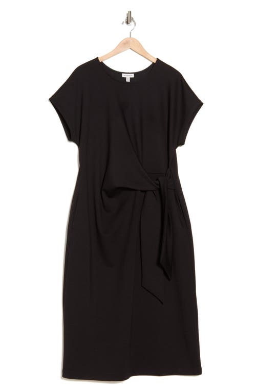 Nordstrom Tie Waist Midi Dress In Black