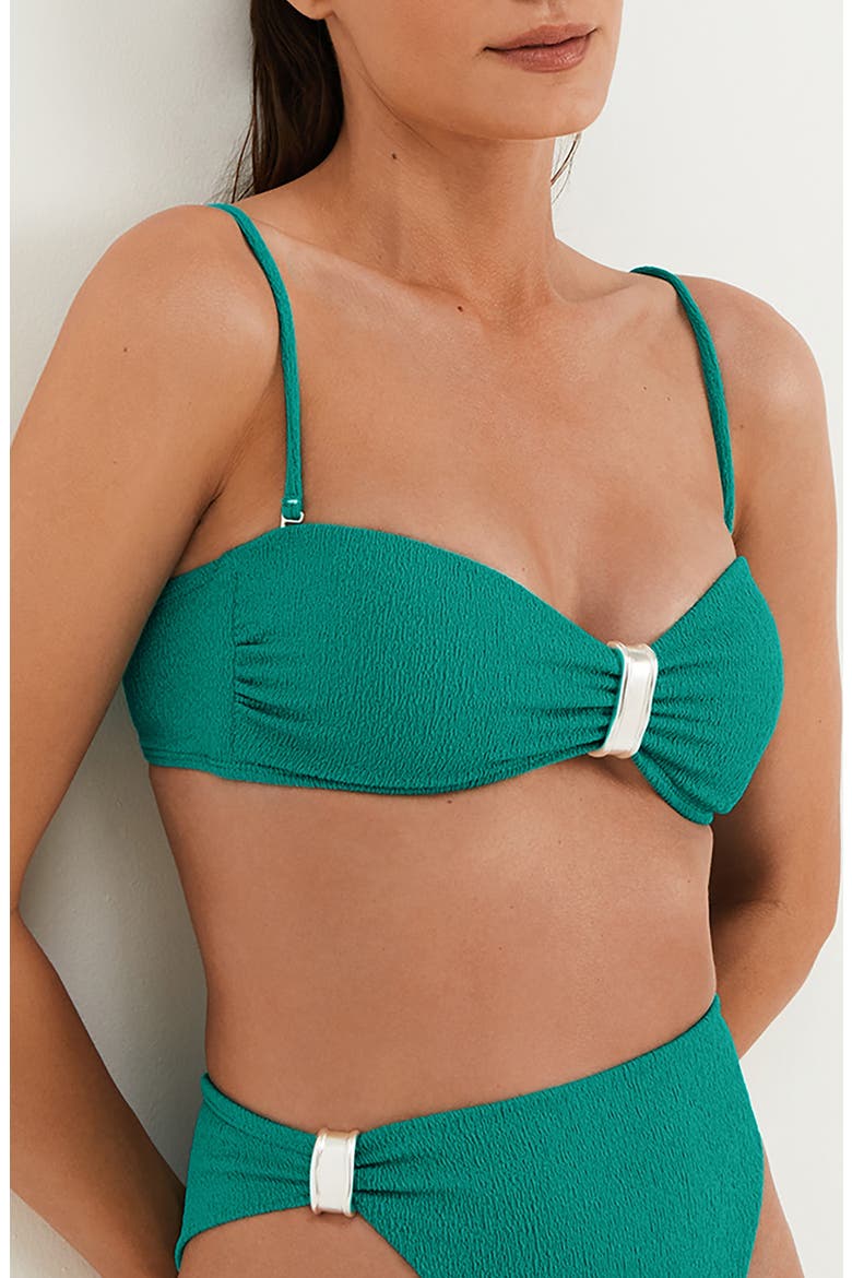 Firenze Sunny Bandeau Bikini Top, Alternate, color, GREEN