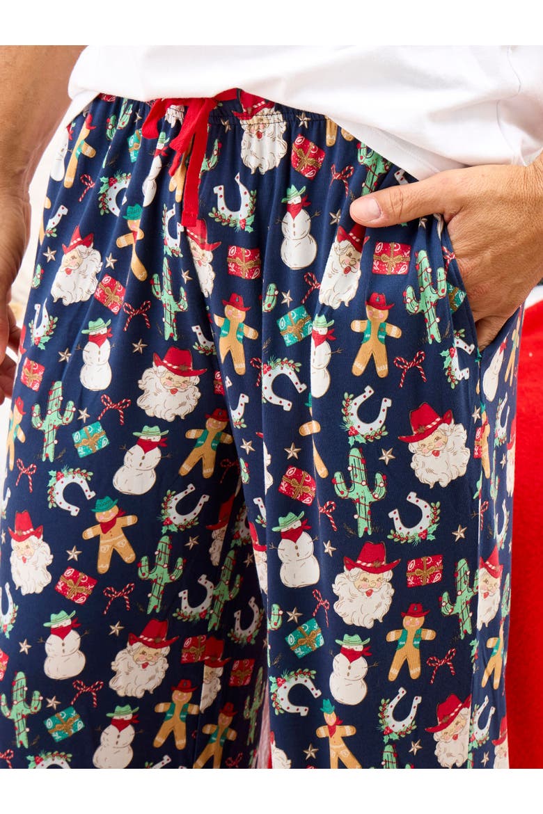 SoftSnooze Unisex Holiday Adult Pajama Pants, Alternate, color, Giddy Up Santa