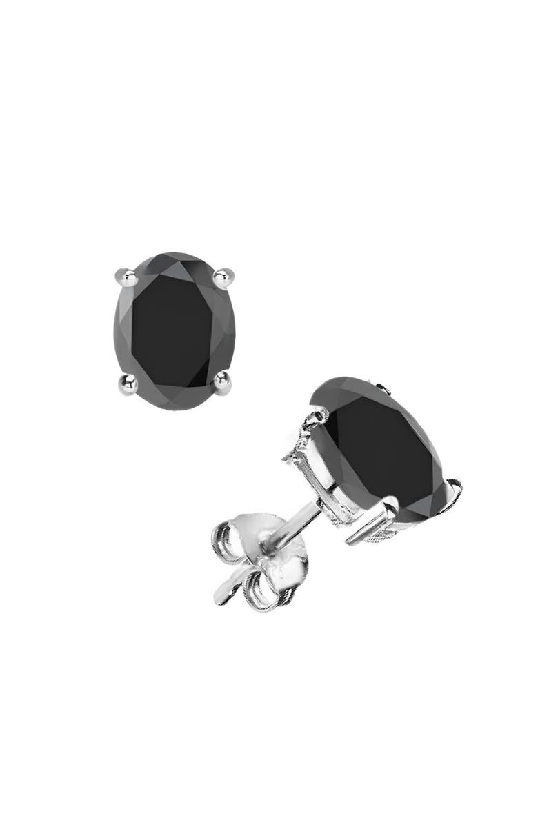 Donatello Gian Sterling Silver Created Black Onyx Studs, Main, color, Black