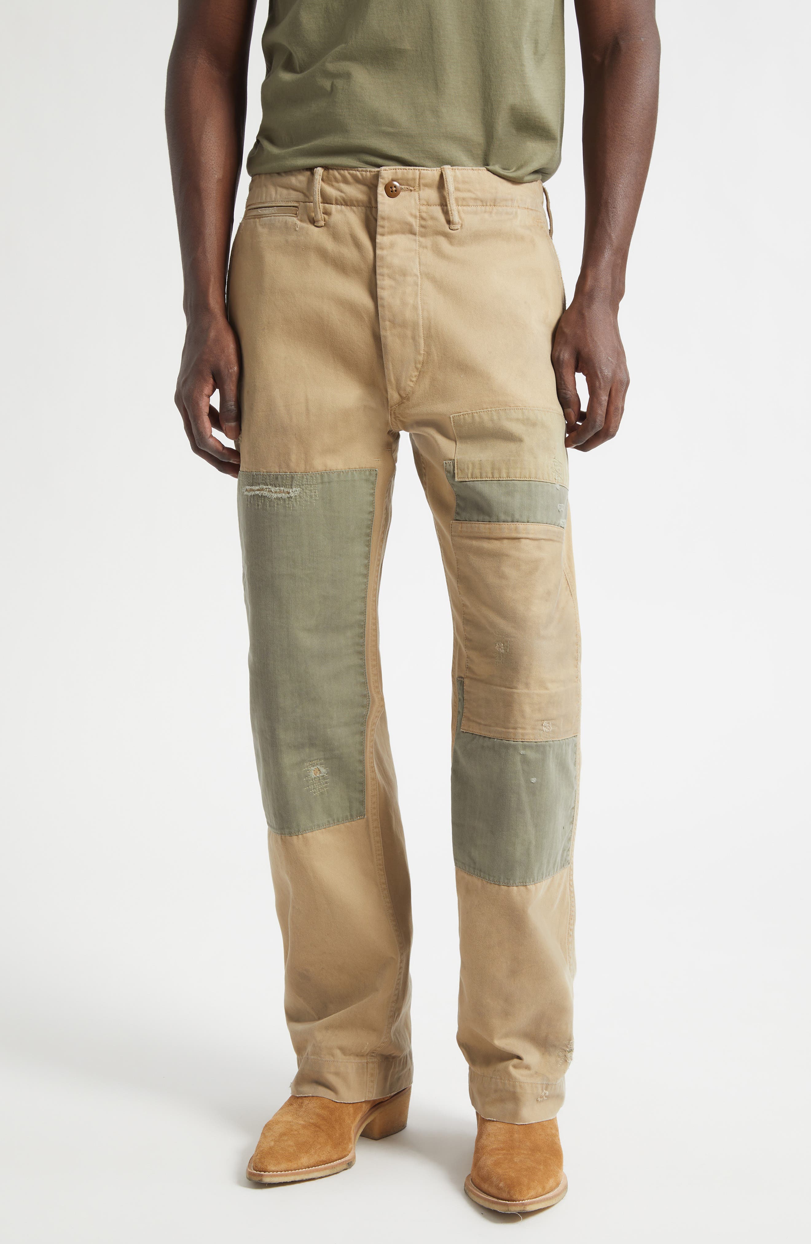 Flat Front Rip & Repair Cotton Twill Field Chinos (Men) | Nordstrom