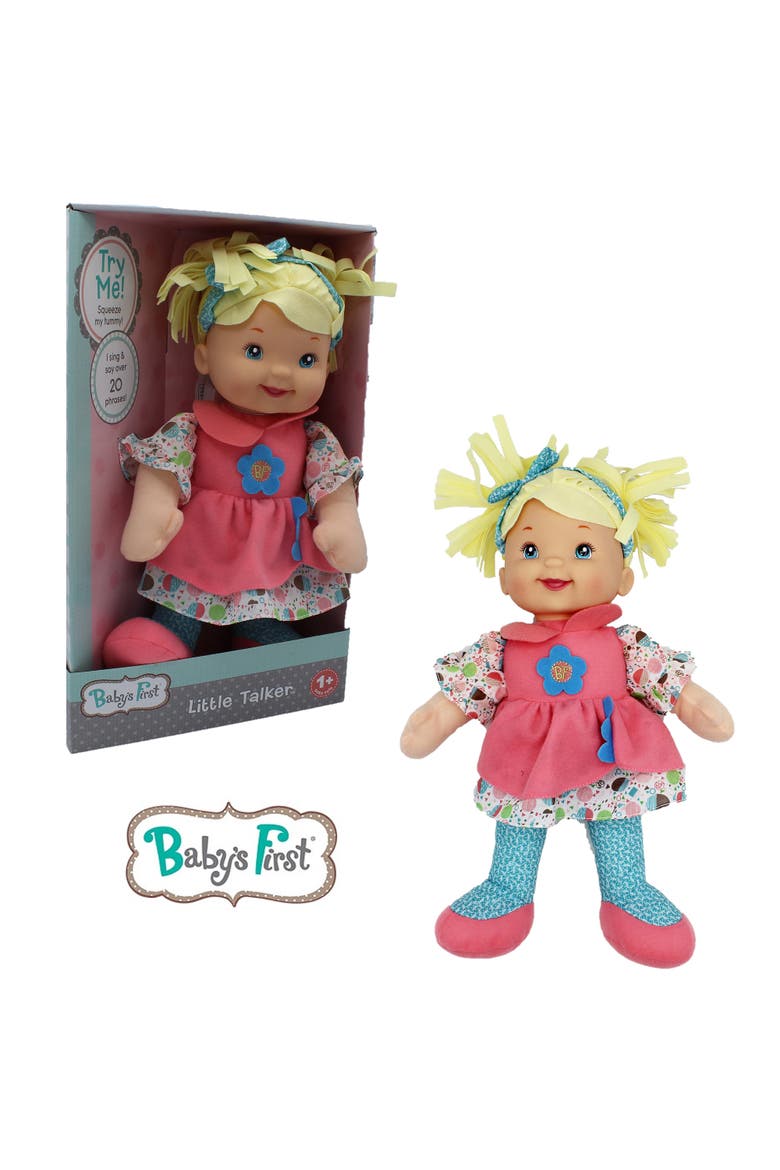 Baby's First 15" Little Talker Doll Blonde with Coral Dress, Alternate, color, Multicolored