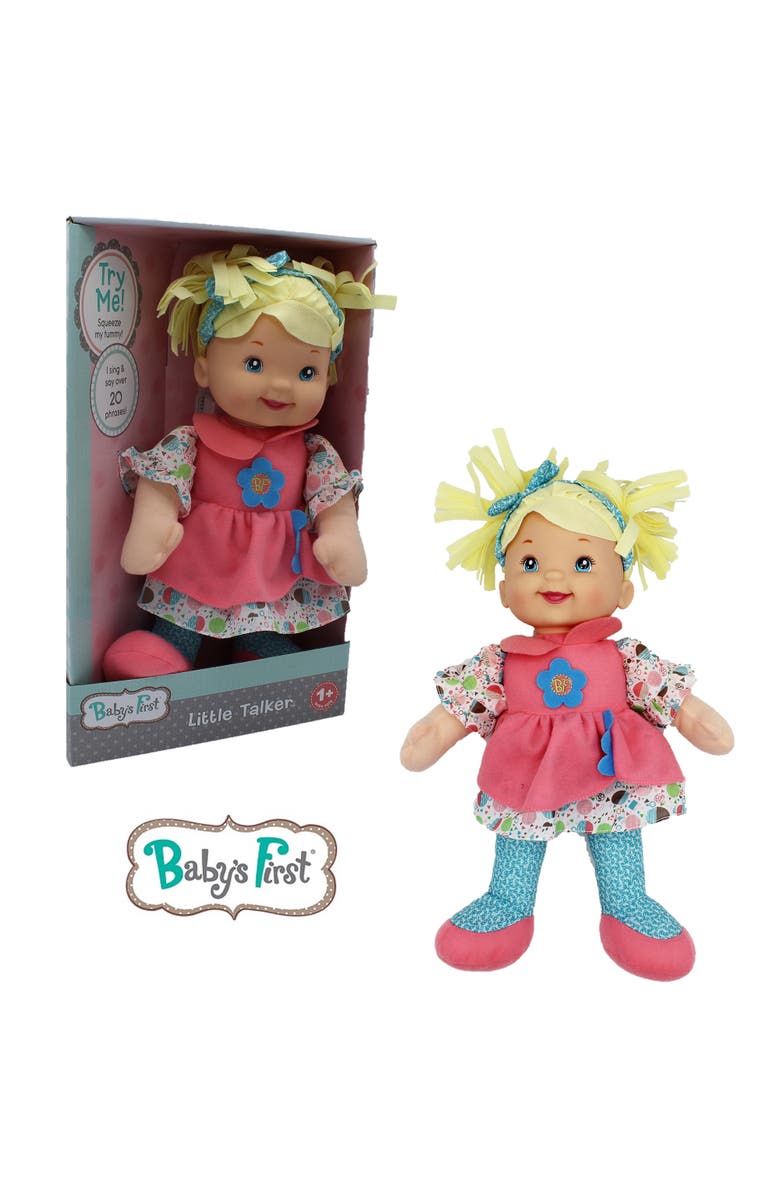 Goldberger's Baby's First Baby's First 15" Little Talker Doll Blonde with Coral Dress, Alternate, color, Multicolored