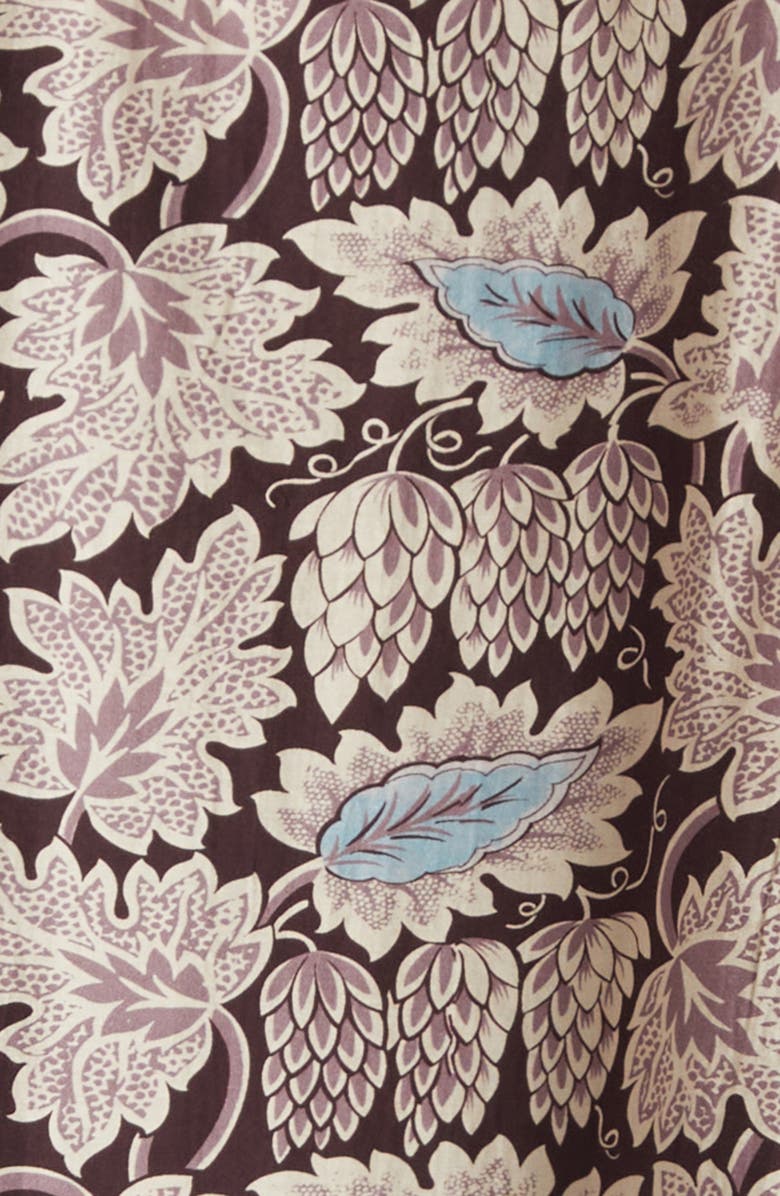 Bode Wisteria Short Sleeve Cotton & Silk Button-Up Shirt, Alternate, color, Mauve