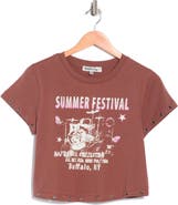 Madden Girl Grommet Hem Graphic T-Shirt