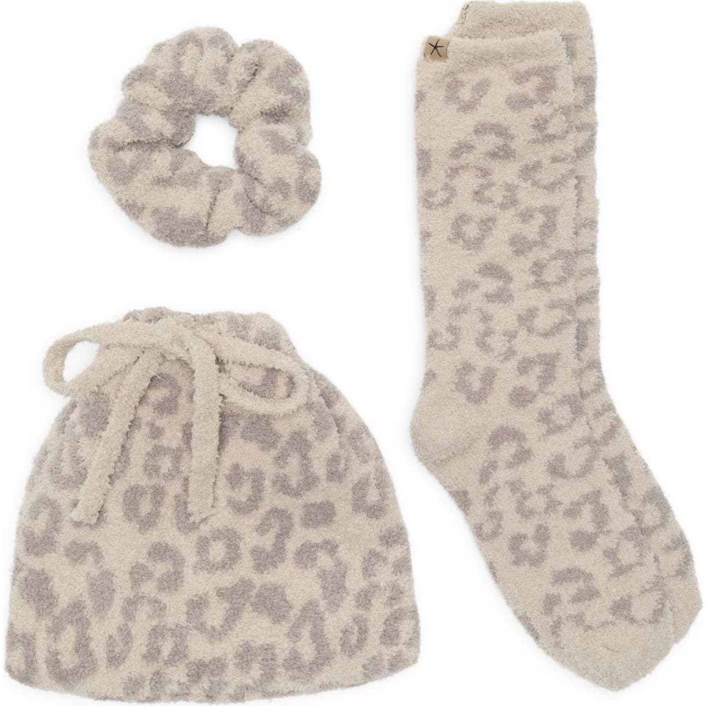Barefoot Dreams ® Cozychic® Leopard Print Scrunchie & Socks Gift Set In Neutral