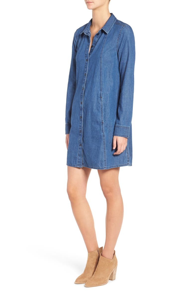 Denim Shirtdress, Alternate, color, DENIM WASH