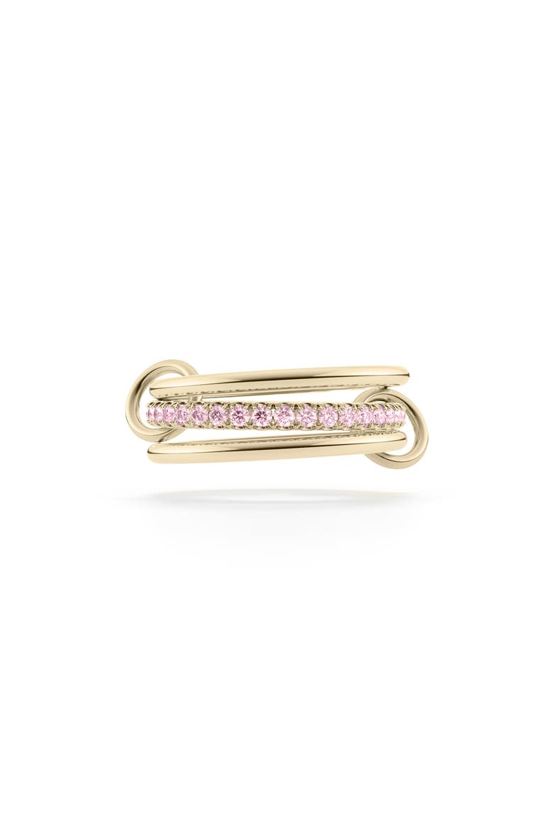 Tigris Pavé Pink Sapphire Linked Rings, Main, color, YELLOW GOLD