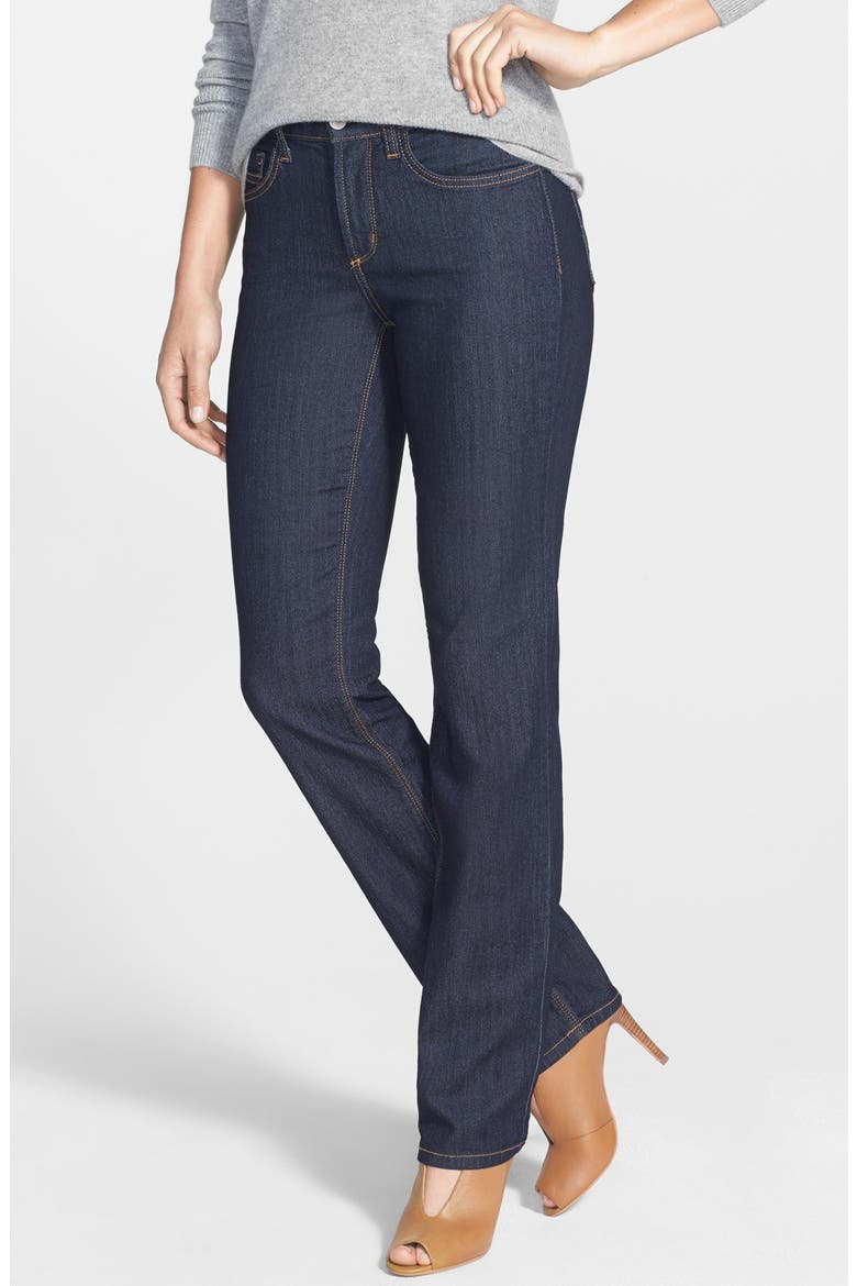 'Marilyn' Stretch Straight Leg Jeans, Main, color, DARK ENZYME WASH