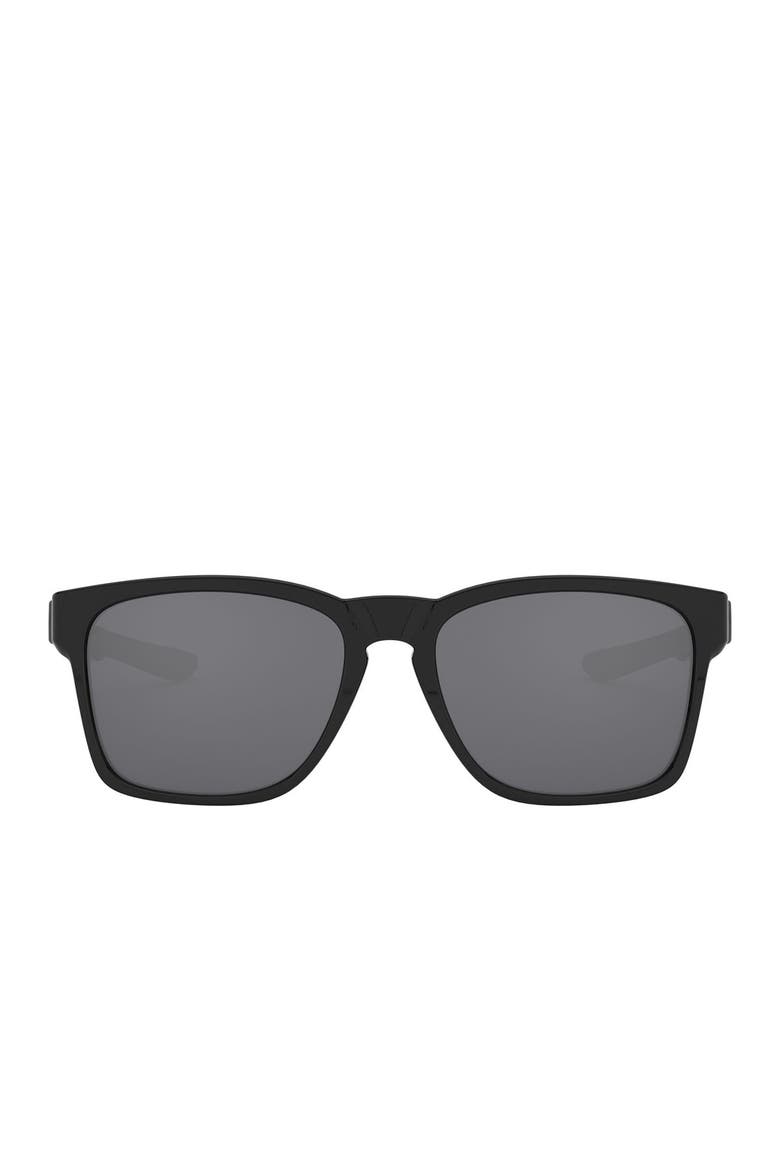 56mm Rectangle Sunglasses, Alternate, color, BLACK