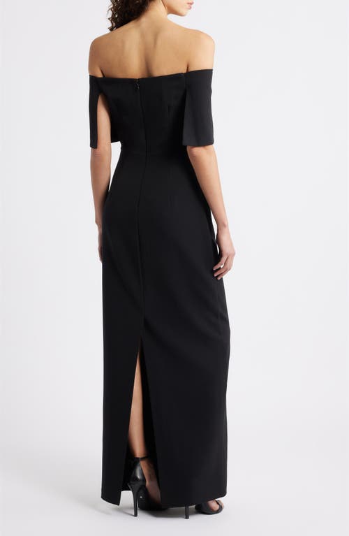 Vince Camuto Metallic Sequin Placed Floral Embroidery Strapless Gown In Black