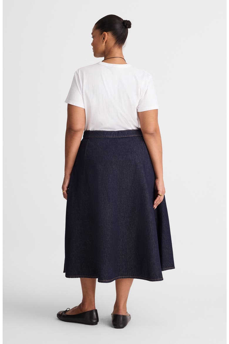 Organic Cotton Denim Midi Skirt, Alternate, color, RINSE WASH
