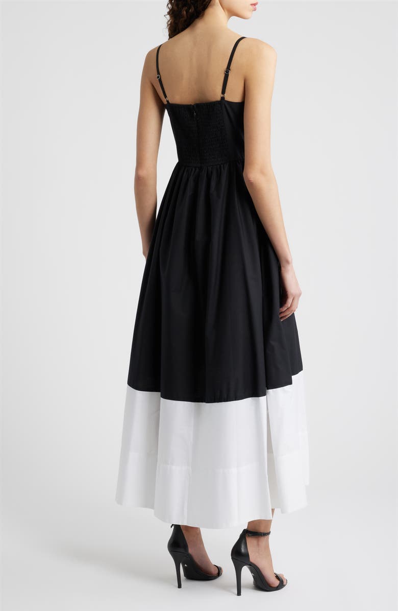 CeCe Colorblock Fit & Flare Midi Dress, Alternate, color, Rich Black