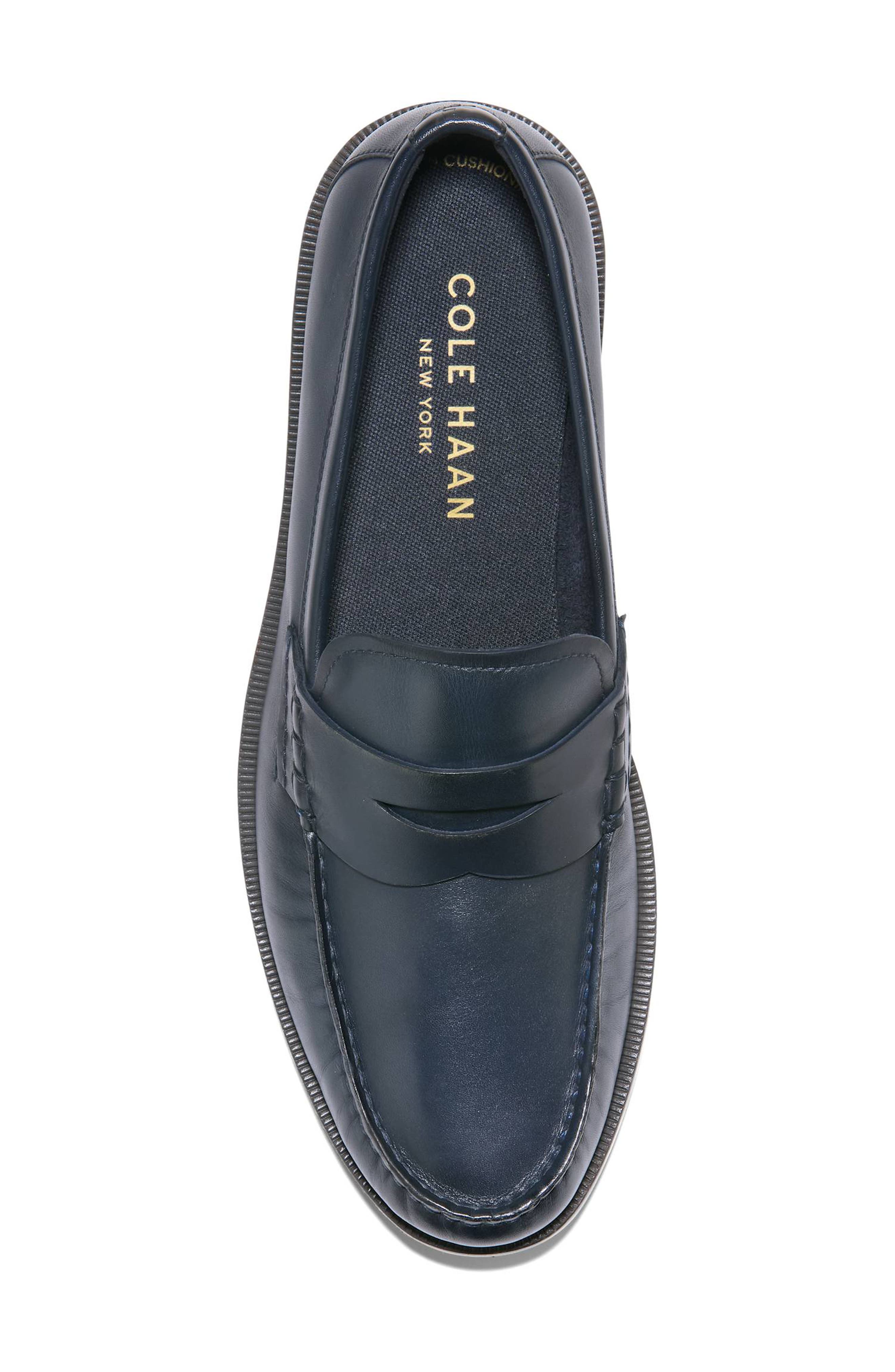 Pinch Prep FlexCraft Leather Penny Loafer, Alternate, color, NAVY BLAZER / DARK BROWN