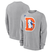 Nike Men's Nike Heather Gray Denver Broncos D Horse Logo Club Sweatshirt