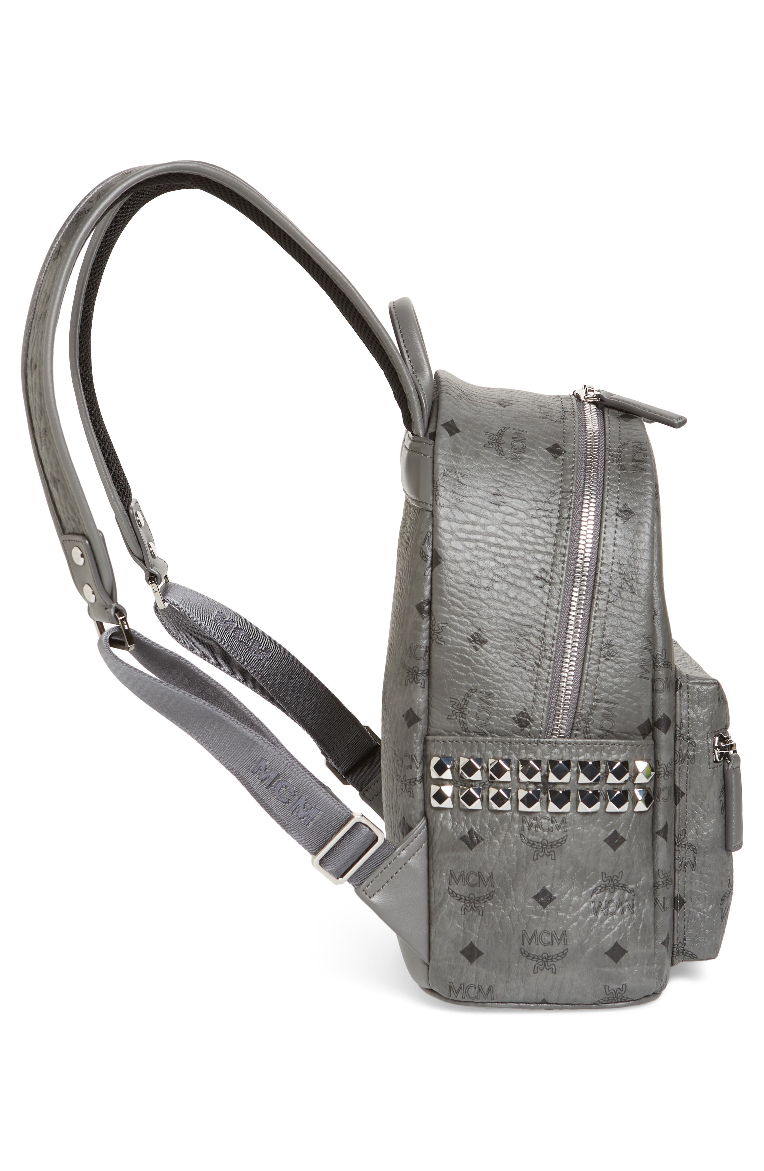 MCM Small Stark Side Stud Backpack, Alternate, color, 