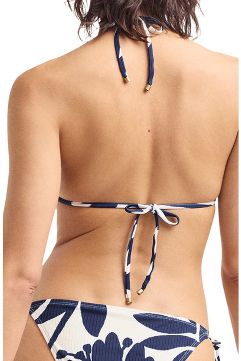 Gia Triangle Rib Bikini Top, Alternate, color, NIGHT FLOWER