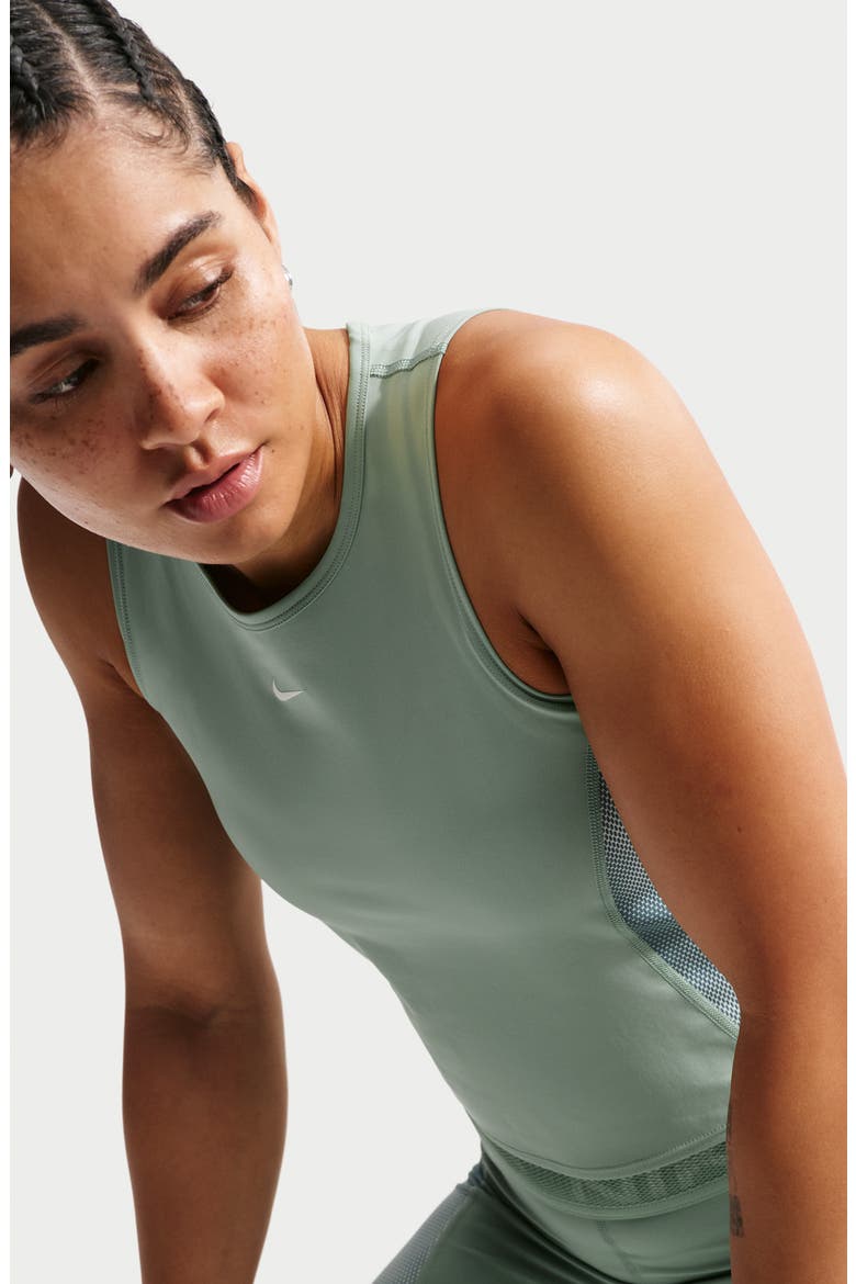 Pro Dri-FIT Crop Tank, Alternate, color, STEAM/ BARELY GREEN/ WHITE