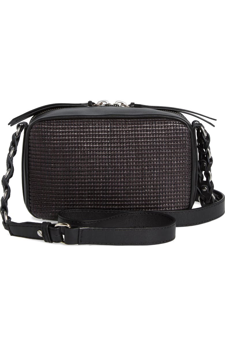 rag & bone Cami Straw & Leather Camera Bag, Alternate, color,