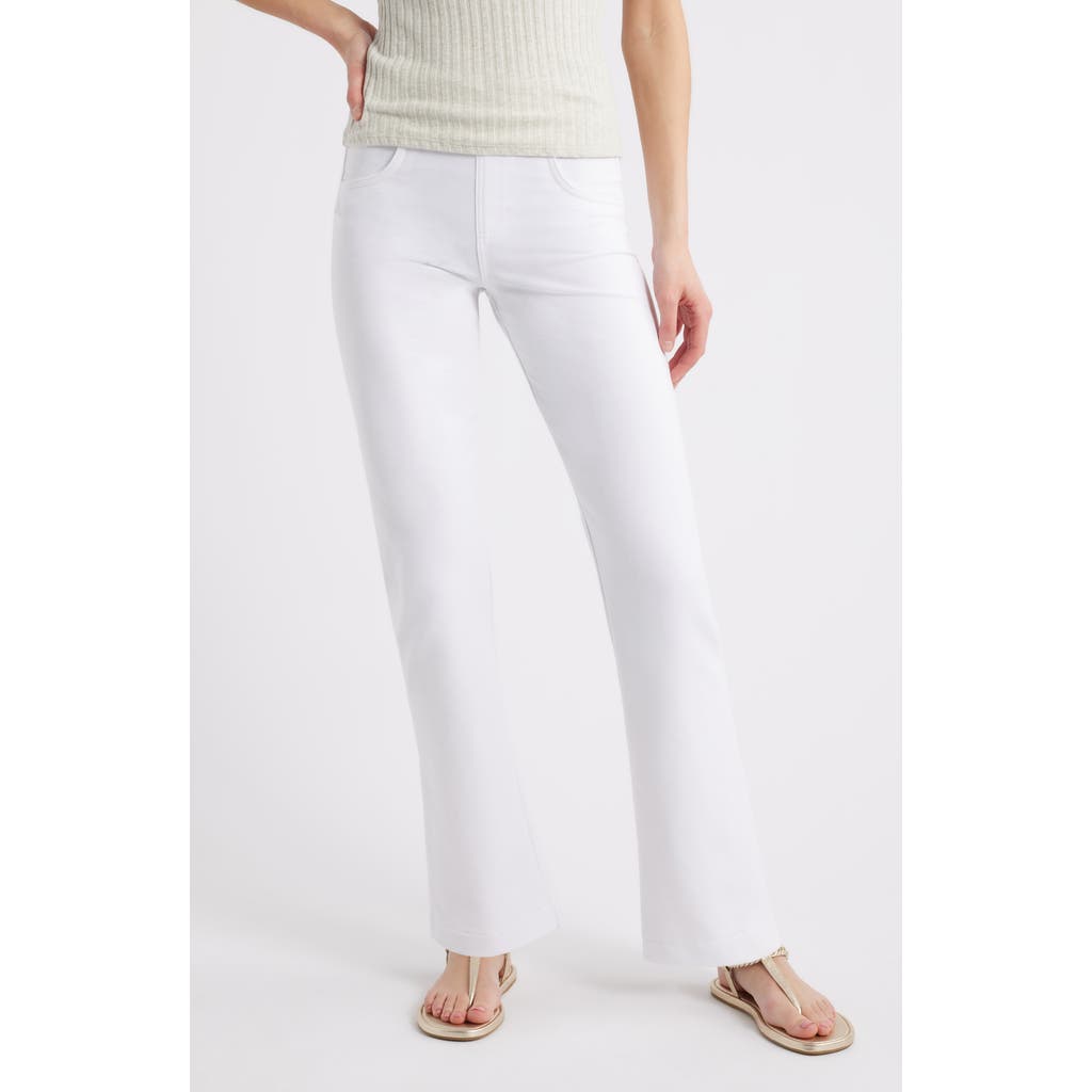 Hue Game Changing High Waist Straight Leg Denim Leggings In White