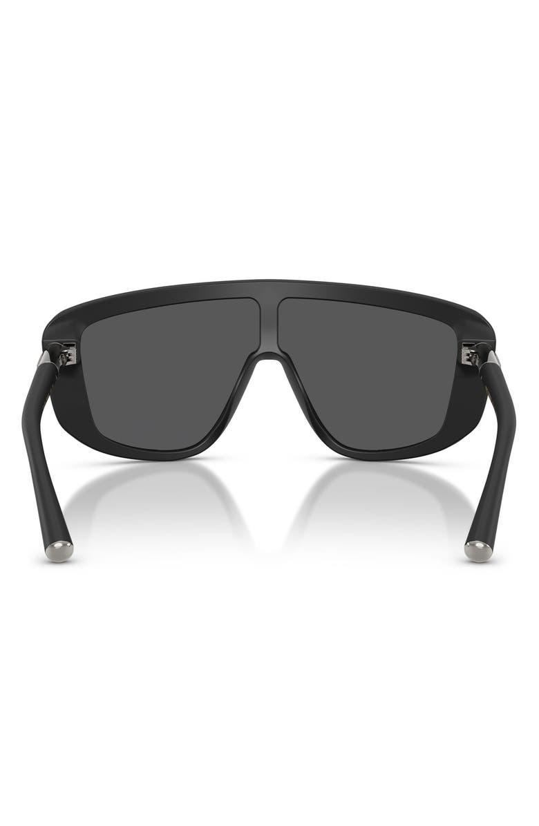 Dolce&Gabbana 128mm Rectangular Shield Sunglasses, Alternate, color, Matte Black / Grey Black