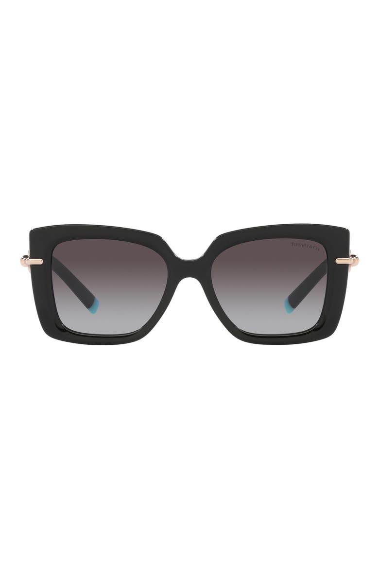 53mm Gradient Butterfly Sunglasses, Main, color, BLACK