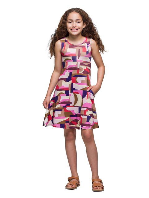 Patchwork Print Sleeveless Pockets Dress