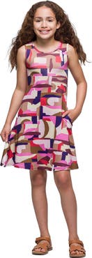 24sevenKid Patchwork Print Sleeveless Pockets Dress