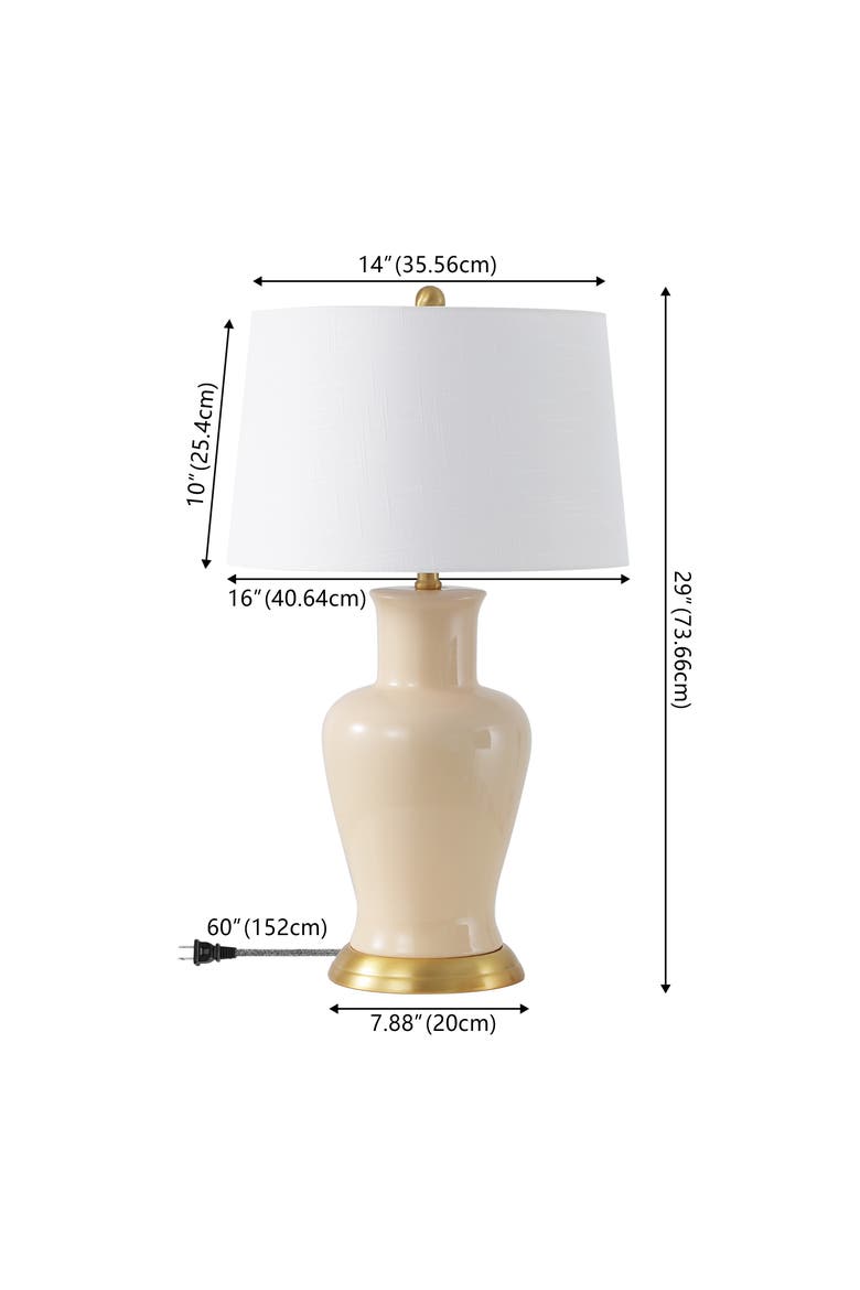 Julian Traditional Classic Ceramic Urn LED Table Lamp, Alternate, color, Almond