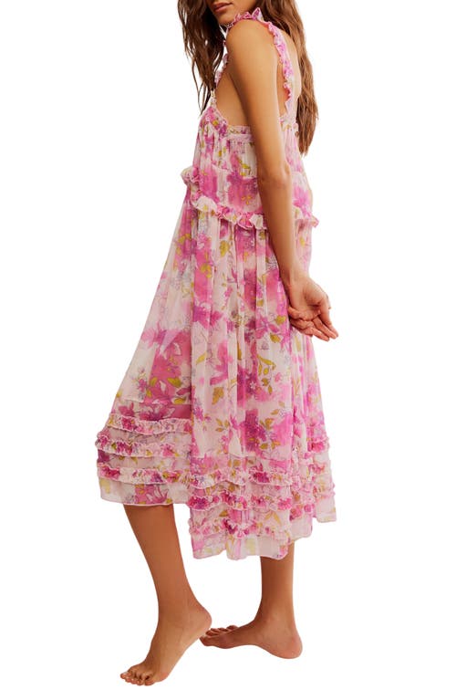 Free People Moon Phase Floral Nightgown In Pop Combo