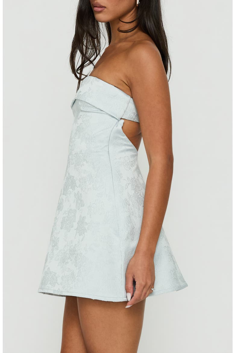Dakhoda Strapless Floral Minidress, Alternate, color, LIGHT BLUE
