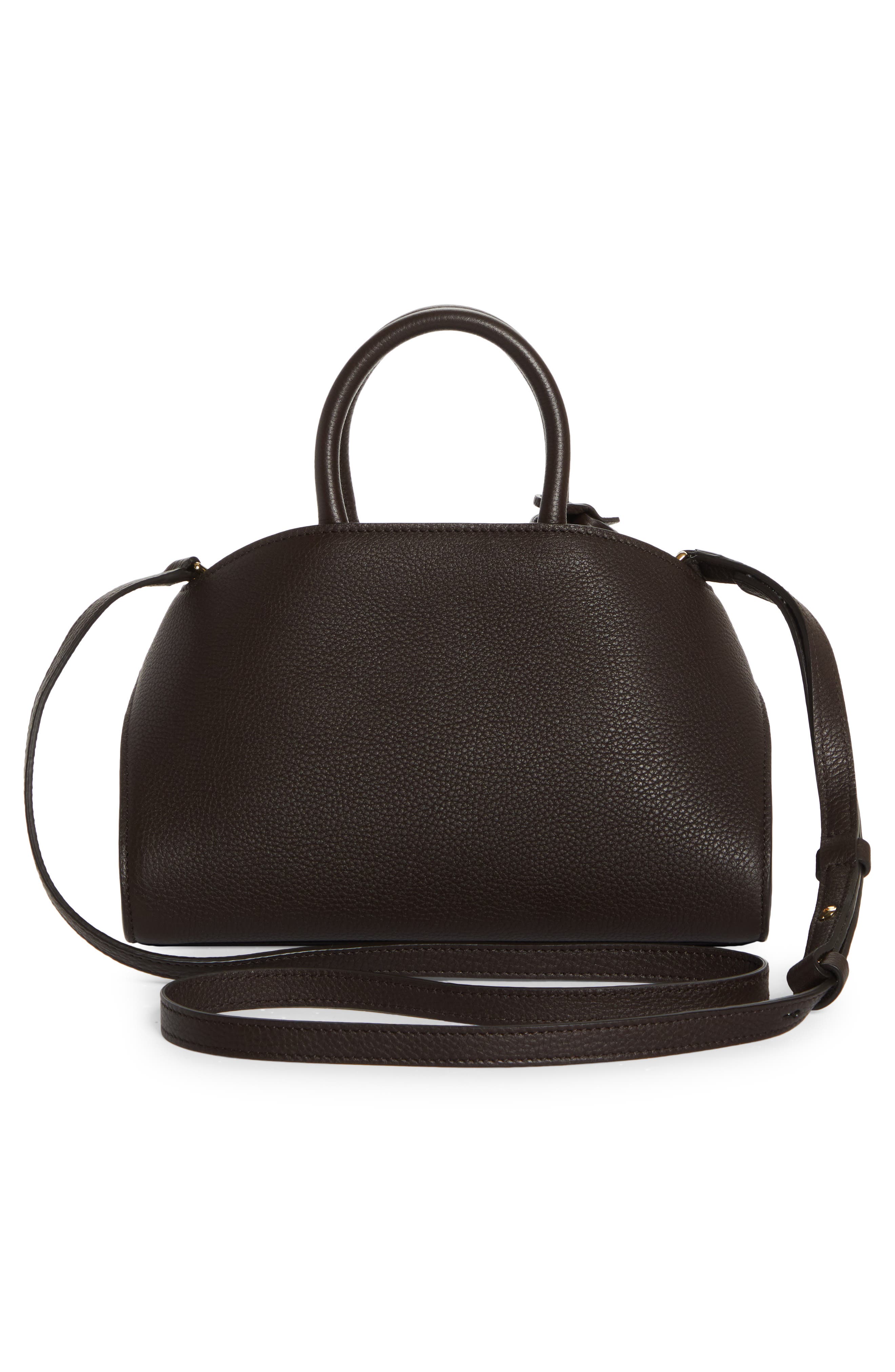 FERRAGAMO Mini Hug Soft Leather Top Handle Bag, Alternate, color, Testa Di Moro