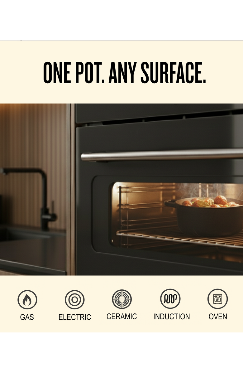 Alva Nori Cast Iron Dutch Oven, Alternate, color, Black