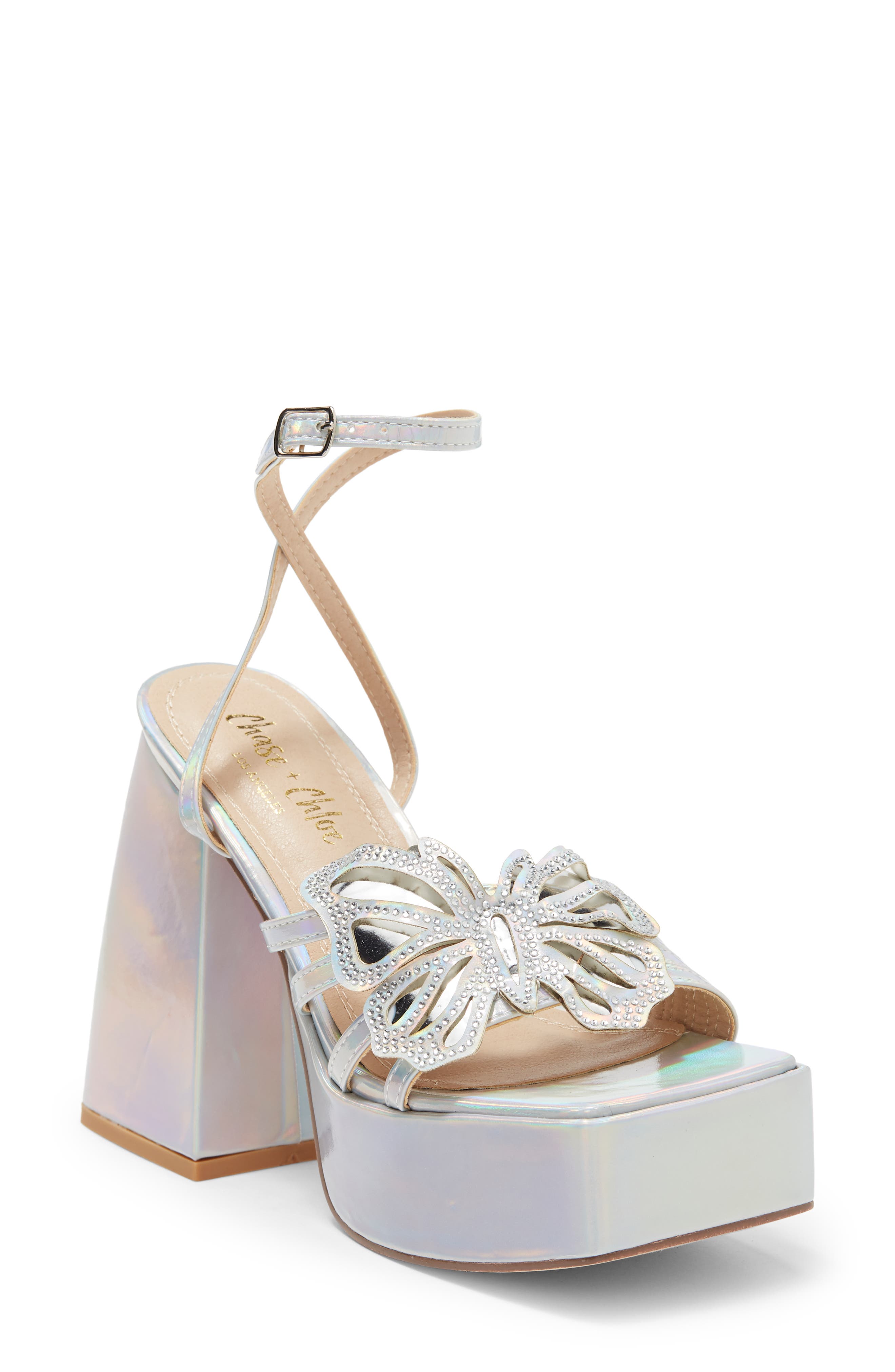 CHASE AND CHLOE Drew Butterfly Platform Heeled Sandal (Women ...