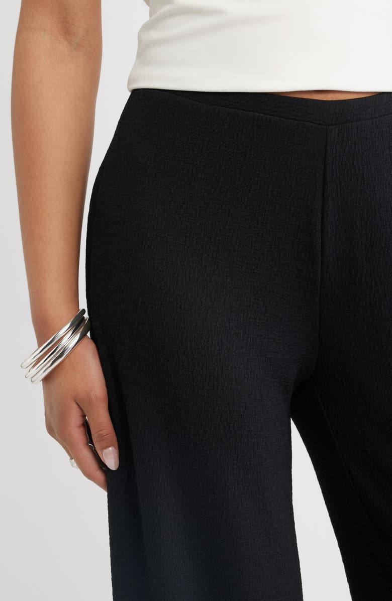 Open Edit Crepe Wide Leg Pants, Alternate, color, Black