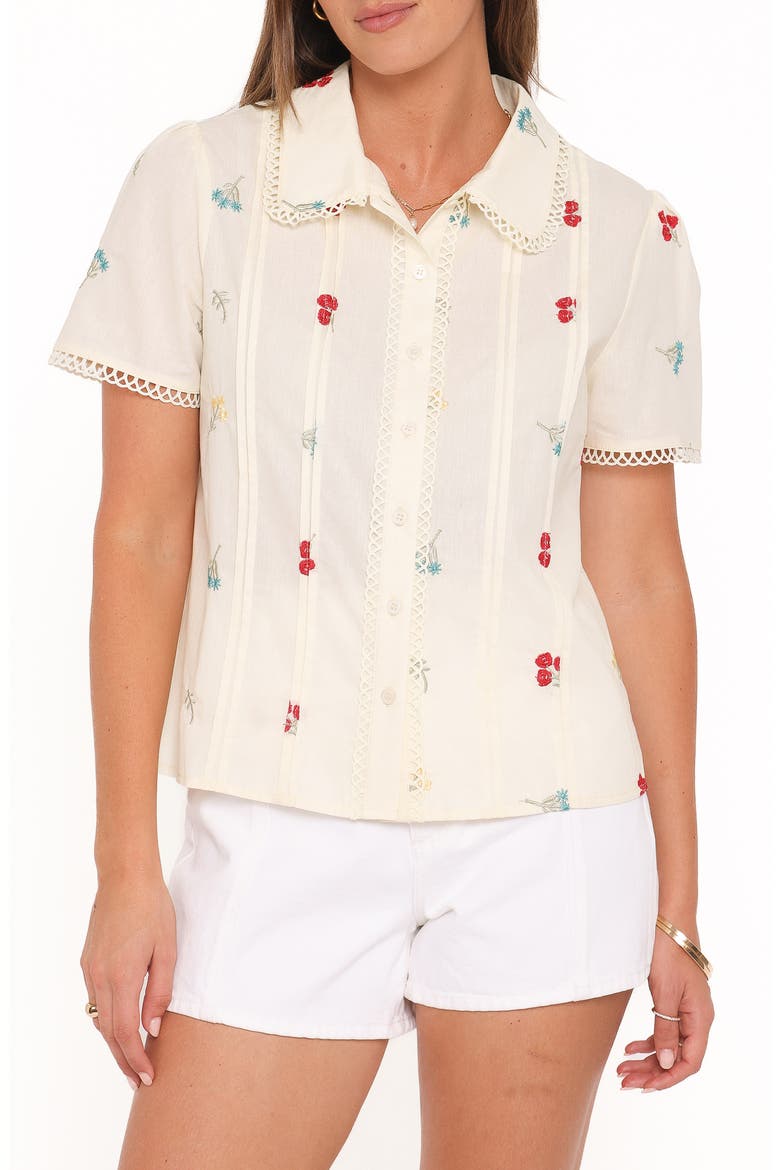 Lucile Embroidered Shirt, Main, color, LIGHT YELLOW
