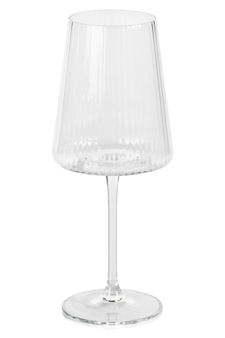 Benin Fluted Set of 4 Wine Glasses, Main, color, CLEAR