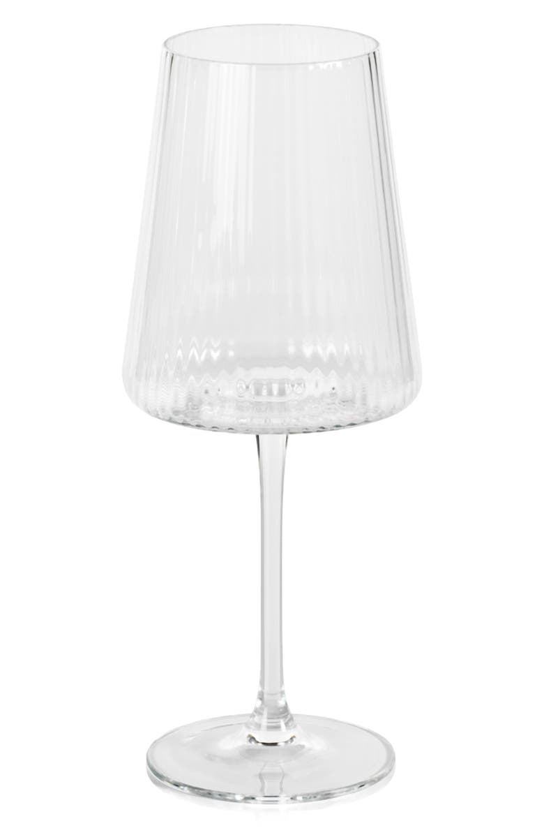 Zodax Benin Fluted Set of 4 Wine Glasses, Main, color, Clear