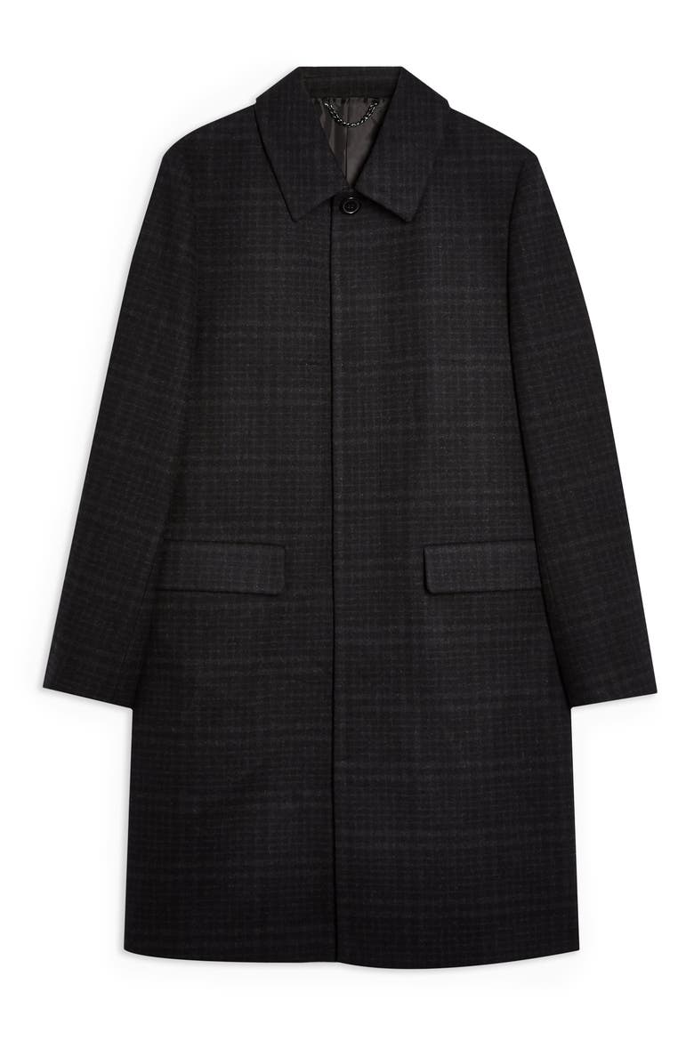 Classic Fit Check Wool Coat, Alternate, color, BLACK MULTI