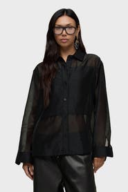 Hudson Jeans Sheer Oversized Button Up