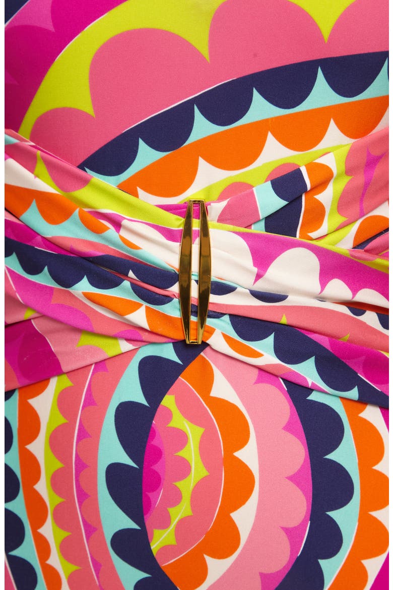 Aprhodite Plunge One-Piece Swimsuit, Alternate, color, PINK MULTI