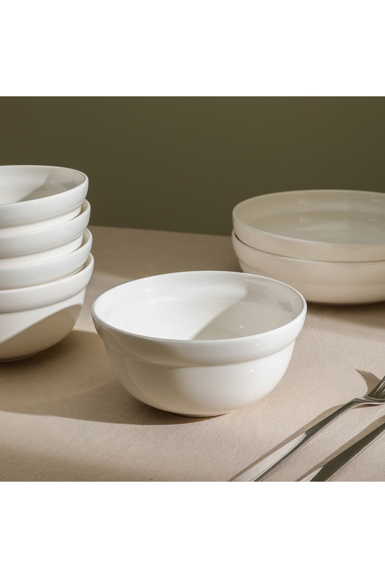 Virtuo Porcelain 4-Piece Bowl Set, Alternate, color, White
