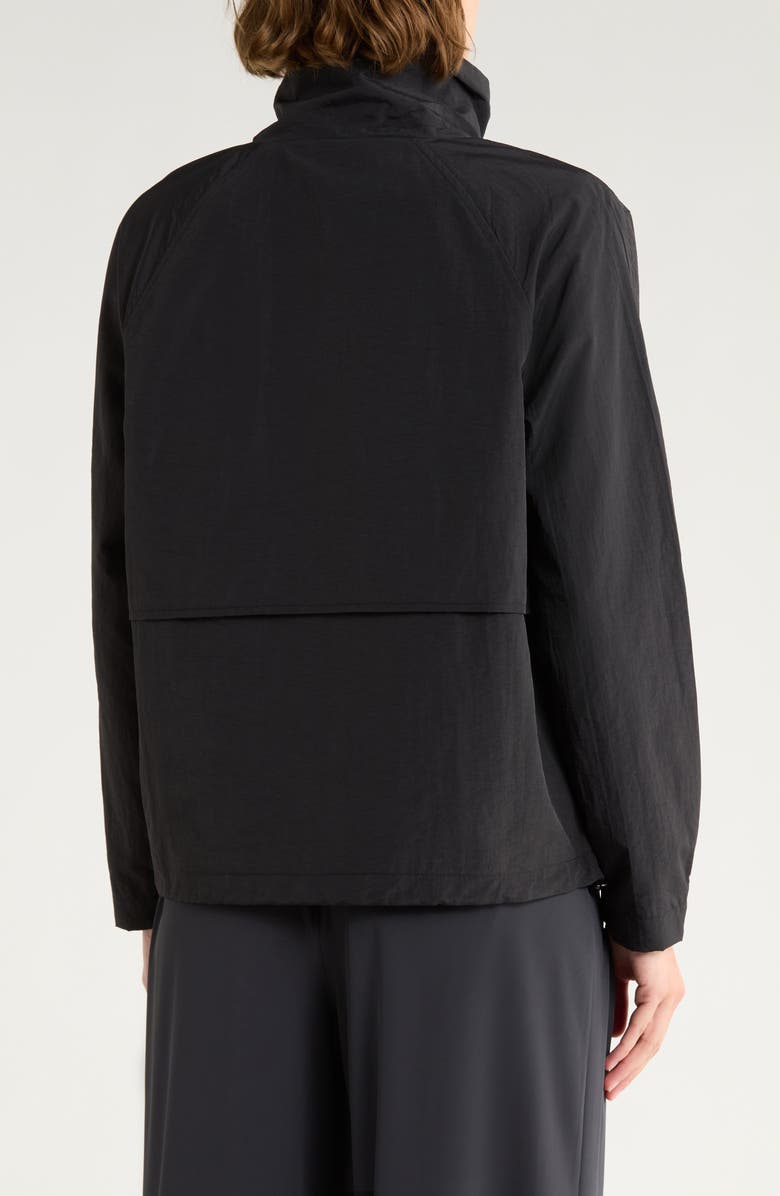Elodie Stand Collar Windbreaker, Alternate, color, Black
