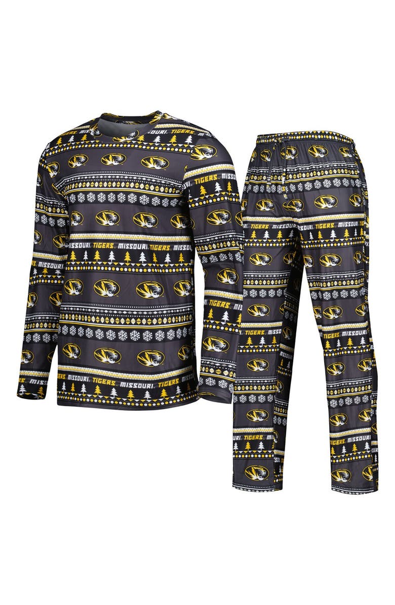 CONCEPTS SPORT Men's Concepts Sport Black Missouri Tigers Swivel Long Sleeve T-Shirt & Pants Sleep Set, Main, color, Black