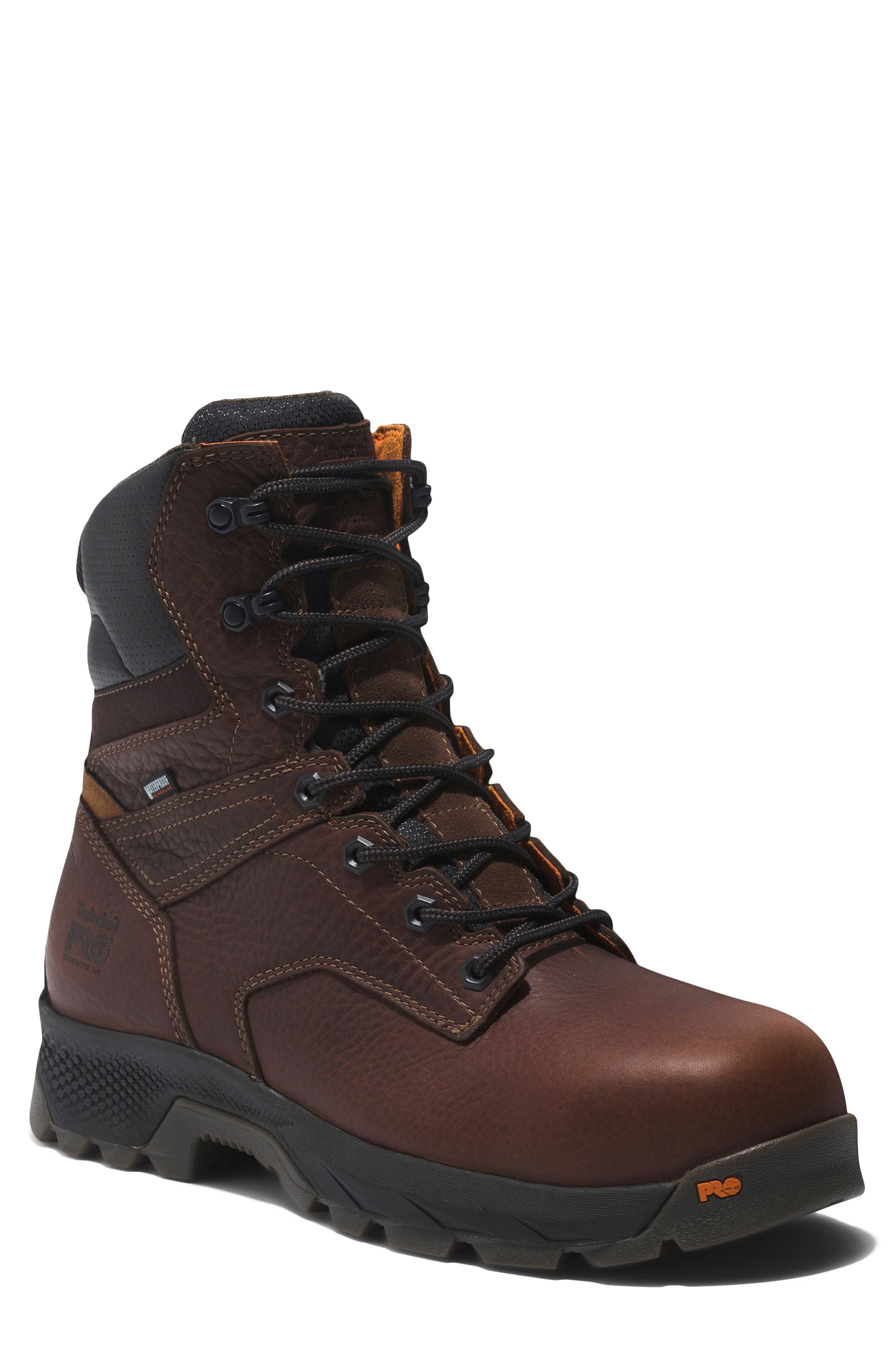 Timberland TiTAN EV 8" Composite Toe Waterproof Work Boot, Main, color, Brown